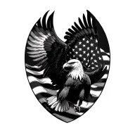 American flag waving bald eagle soaring tattoo design idea