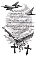 psalm 91 prayer with planes and crosses at the bottom  tattoo design idea