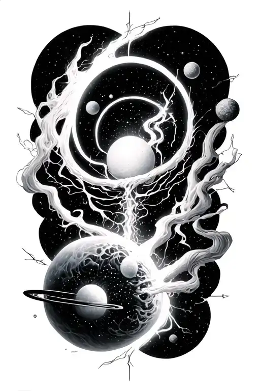 Chaos Theory + Energy + Universe tattoo design idea