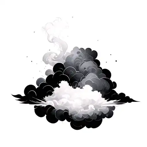 Coverup Clouds and Smoke tattoo design idea