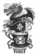 Trust, fuck around and find out, candian redneck, the weasel nickname, mechanic, jack of all trades, coffee, dragon, swo tattoo design idea