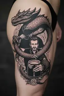 Trust, fuck around and find out, candian redneck, the weasel nickname, mechanic, jack of all trades, coffee, dragon, swo tattoo design idea