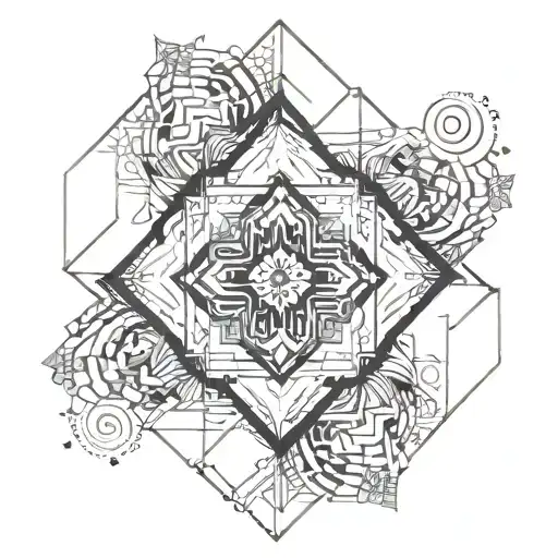 backpiece symetrical shapes inspired tattoo design idea