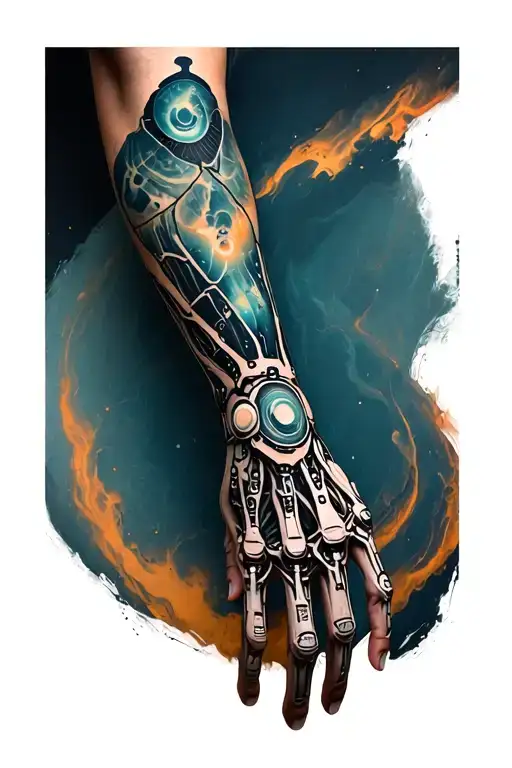 bionic arm design tattoo design idea