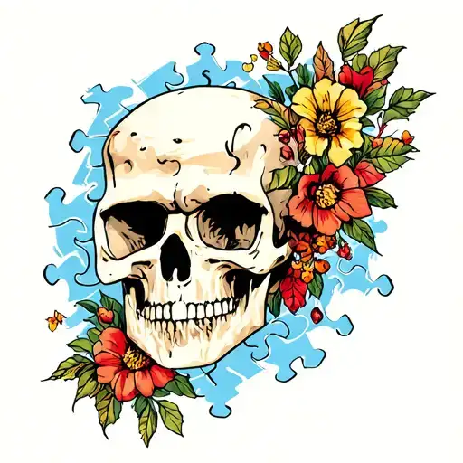 Jigsaw Puzzle piece tattoo design idea