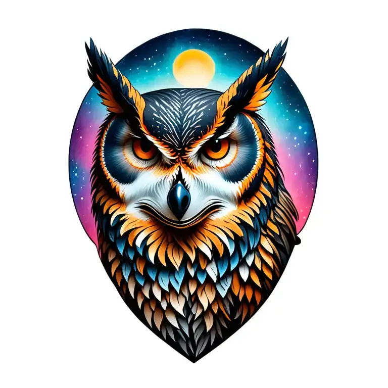 Owl And Wolf tattoo design idea