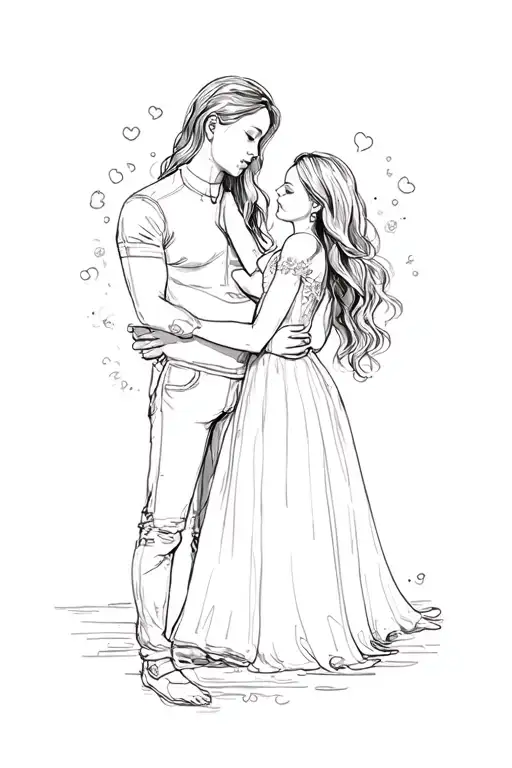 in honor of her husband and daughter tattoo design idea