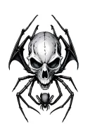 vampire bat skull spider tattoo design idea
