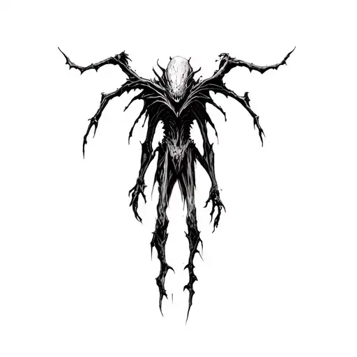 Coverup space gothic horror monster tattoo design idea