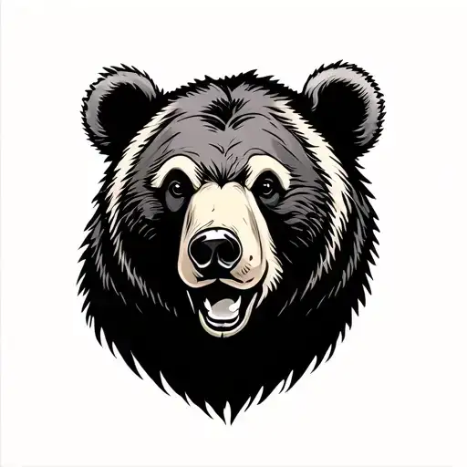 bear walking tattoo design idea
