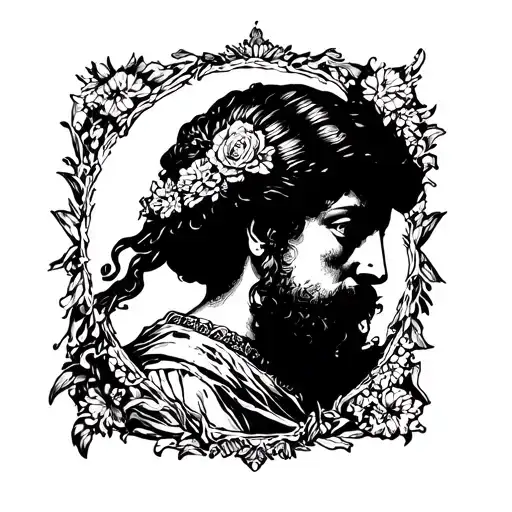 Renaissance art style tattoo design idea