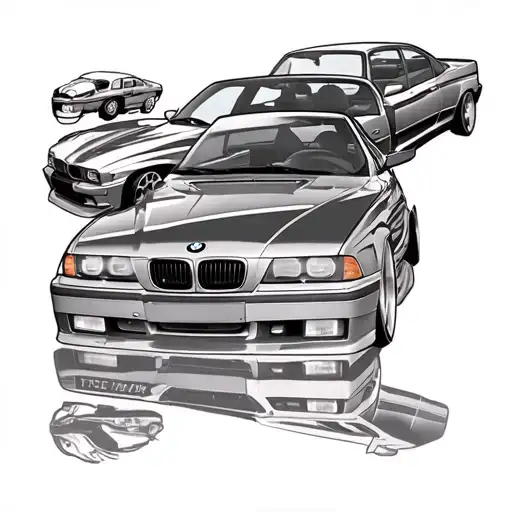 Bmw e36 320i coupe tattoo design idea