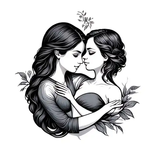 maternal love tattoo design idea