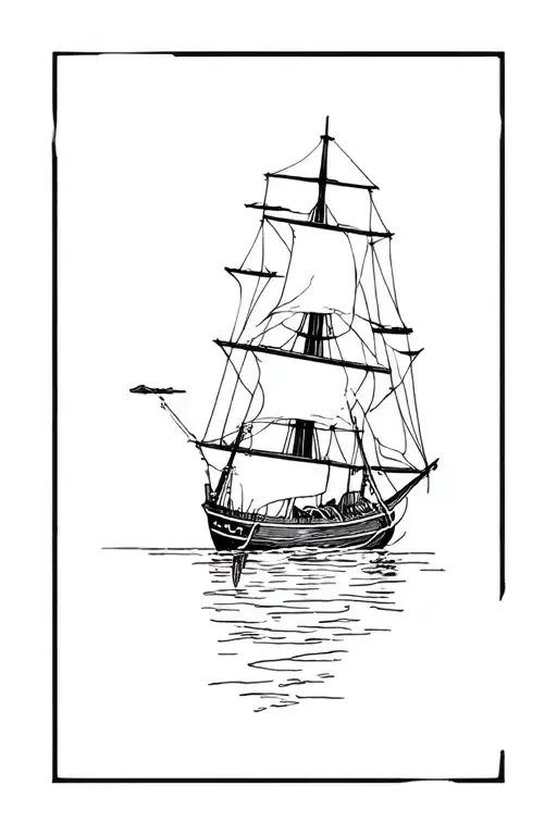 galleon tattoo design idea