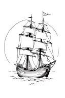galleon tattoo design idea