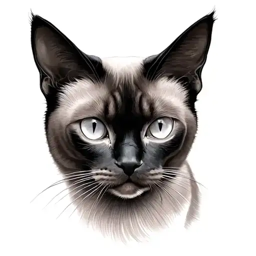 minamalist Siamese cat tattoo tattoo design idea
