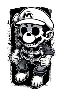 Mario Bros skeleton tattoo design idea