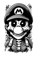 Mario Bros skeleton tattoo design idea