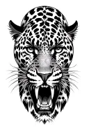 badass leopard growling tattoo design idea