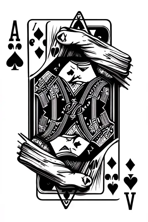 deck of cards being shuffled tattoo design idea