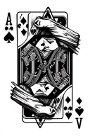 deck of cards being shuffled tattoo design idea