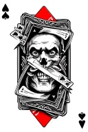 deck of cards being shuffled tattoo design idea