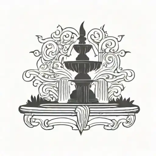 The fountain from csgo inferno silhouette in solid black tattoo design idea