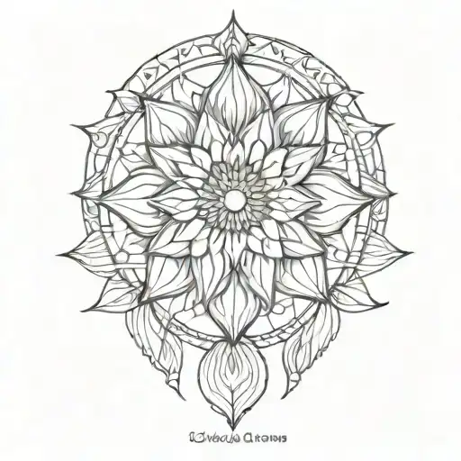 ornamental mandala geometric sunflower tattoo design idea