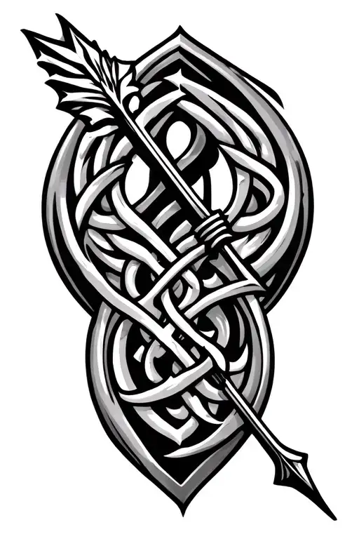 Celtic Arrow shooting tattoo design idea