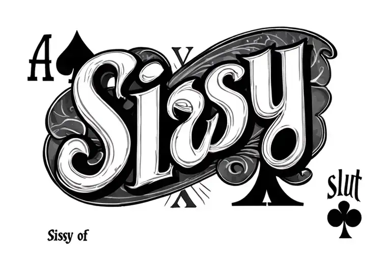 "Sissy slut" "Sissy slut" "ace of spades" tattoo design idea