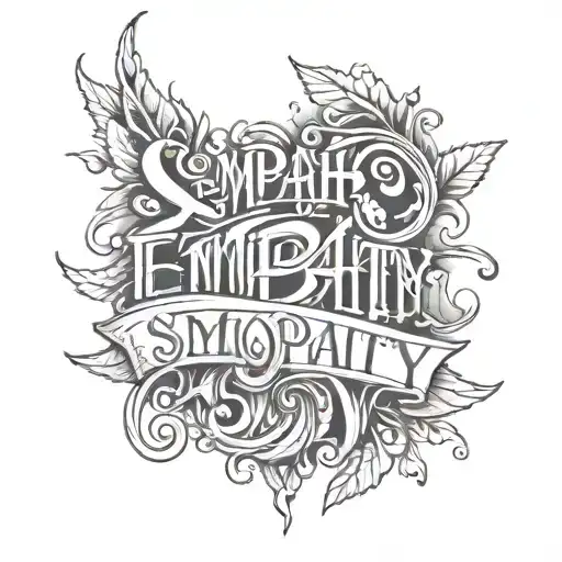 Sympathy and Empathy written in modern font tattoo design idea