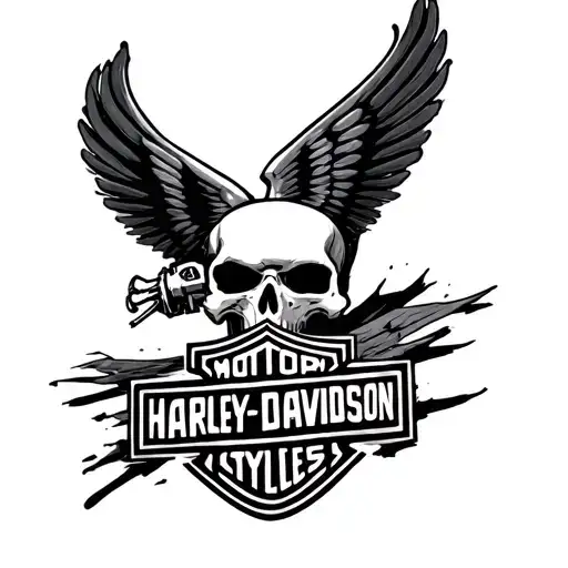 Harley Davidson suicidal tendency depicting tattoo design idea