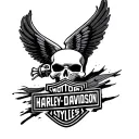Harley Davidson suicidal tendency depicting tattoo design idea