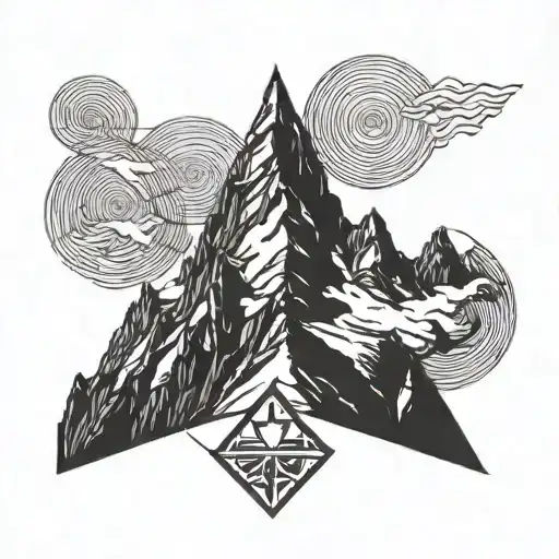 geometric matterhorn mountain tattoo design idea