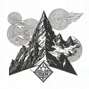 geometric matterhorn mountain tattoo design idea