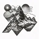 geometric matterhorn mountain tattoo design idea