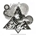 geometric matterhorn mountain tattoo design idea