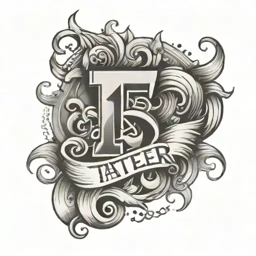 number 15 with the name Tater above it tattoo design idea