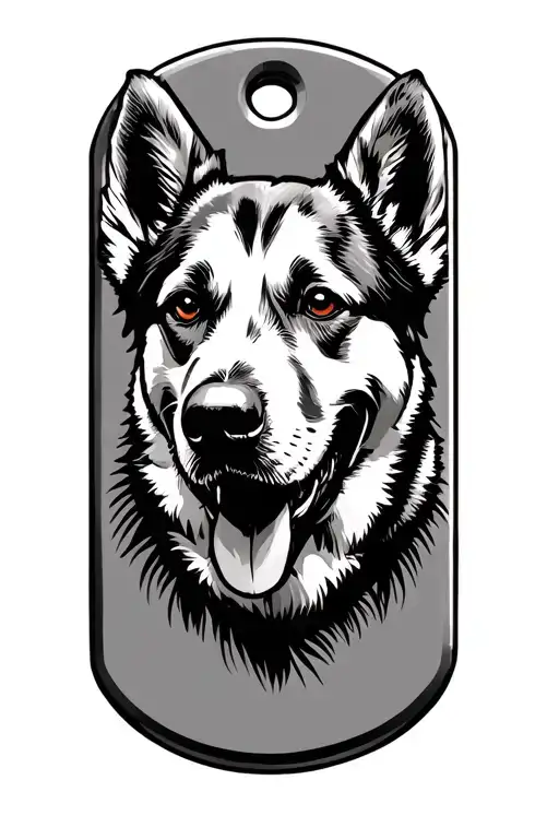 military dog tag tattoo design idea