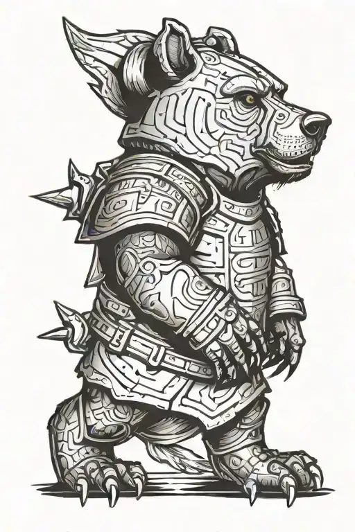 bear gauntlet armour scandanaviam tattoo design idea