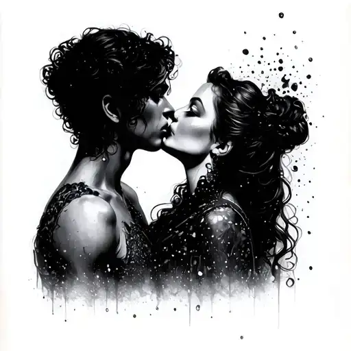 it is a tattoo of "the kiss" by Klimt. where the people slowly turn to dust, because the relationship has endedmake it  tattoo design idea