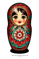 russian nesting doll surrounded tattoo design idea