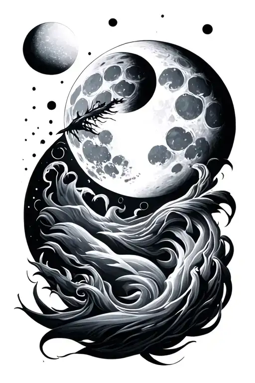 lunar tattoo design idea