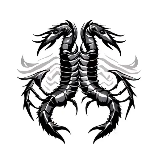  Aquarius and Scorpio zodiac horoscope symbol tattoo design idea