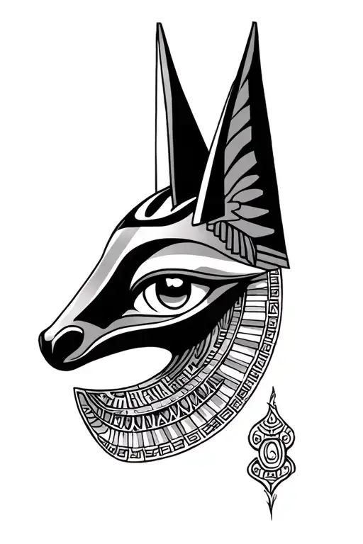 eye of ra anubis egypt tattoo design idea