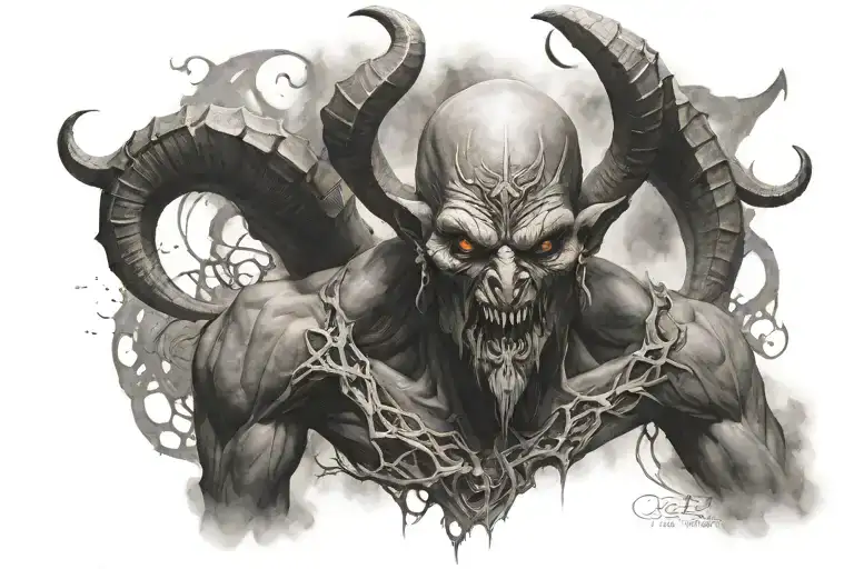 Demon Baal Haddad symbol tattoo design idea