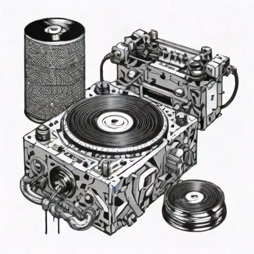 turntables mixer tattoo design idea