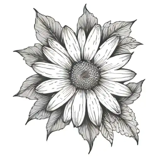 Black Daisy tattoo design idea