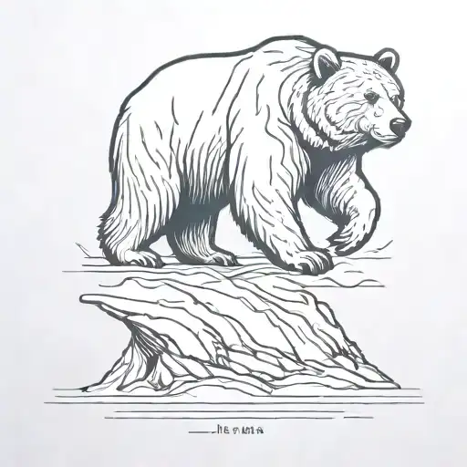 isbear standing on is glacier tattoo design idea