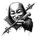 anonymous hacker tattoo design idea